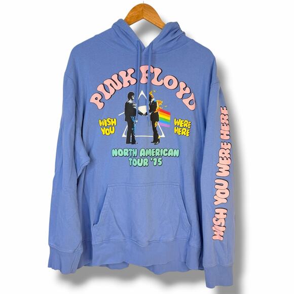 Pink Floyd Other - Pink Floyd Band Sweatshirt Hoodie Wish You Were Here 1975 Tour Blue Size 2XL